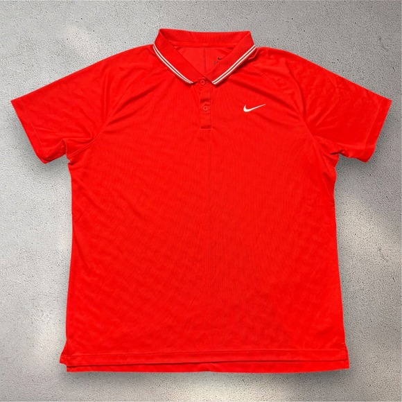 Nike Other - Nike Dri-FIT Polo Shirt Mens XL Red Short Sleeve Tipped Collar Golf Athletic